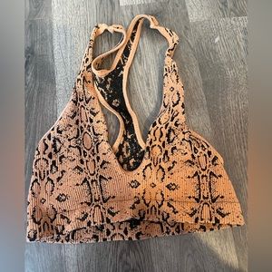 Free people bra, snake skin pattern, size s, worn.